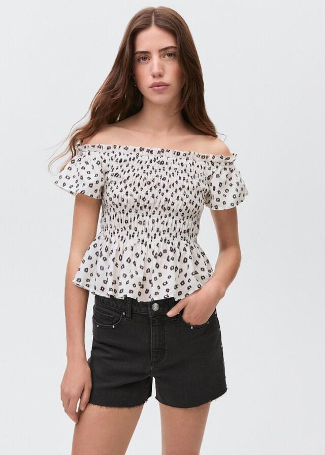 Mango Jeansshorts mit Nieten