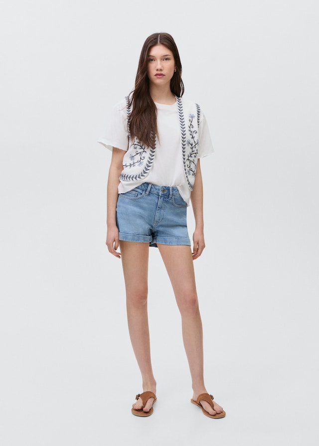 Mango Jeansshorts Mit Umgeschlagenem Saum