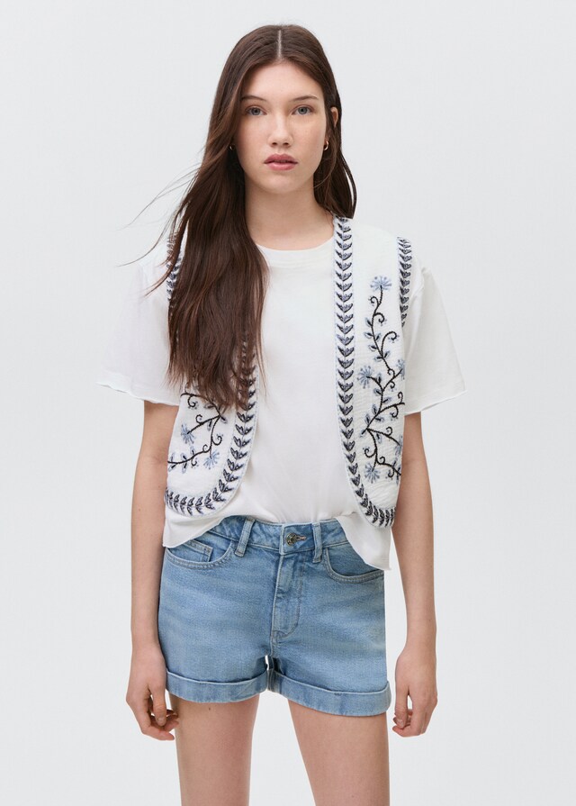 Mango Jeansshorts mit umgeschlagenem Saum