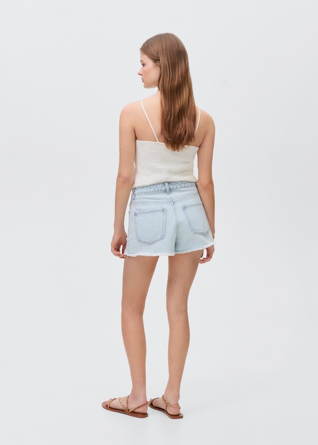 Mango Jeansshorts Mit Zierrissen