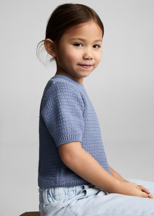 Mango Jersey Baumwolle Strick mit kurzen Ärmeln