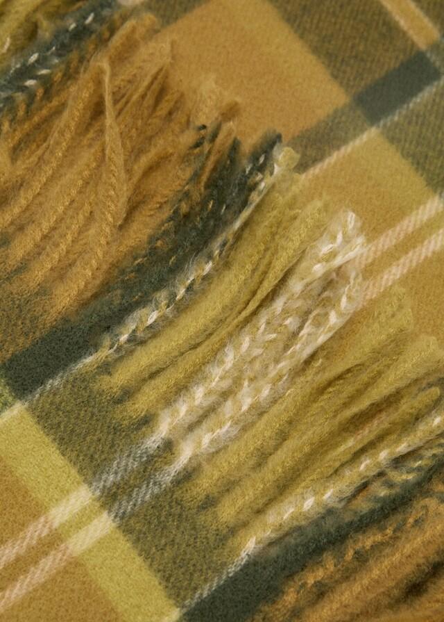 Mango Karierter Schal mit Fransenabschlüssen