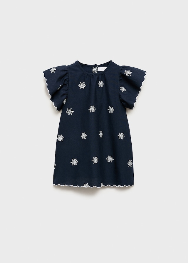 Mango Kleid Mit Gestickten Details