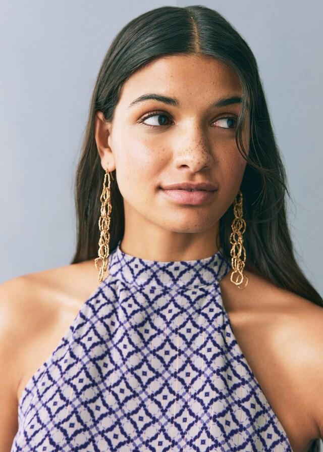 Mango Kleid Mit Halfterkragen