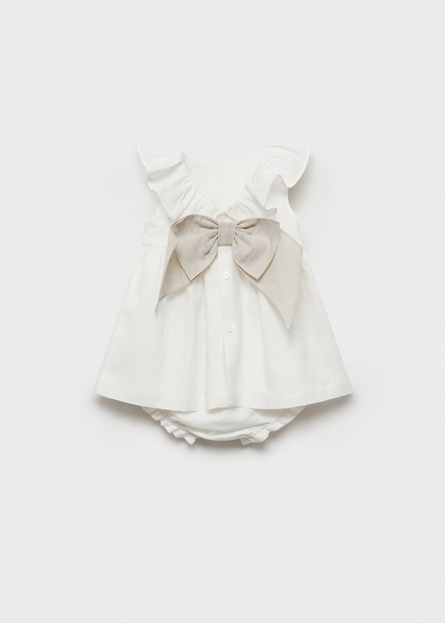 Mango Kleid und Höschen aus Leinen mit Schleife