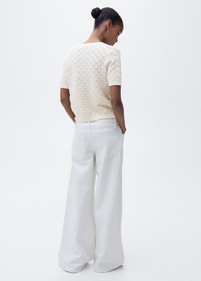 Mango Kurzärmliger Cardigan Mit Lochmuster