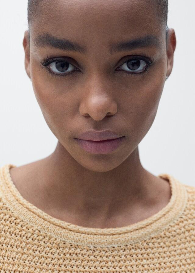 Mango Kurzärmliger Grobstrickpullover