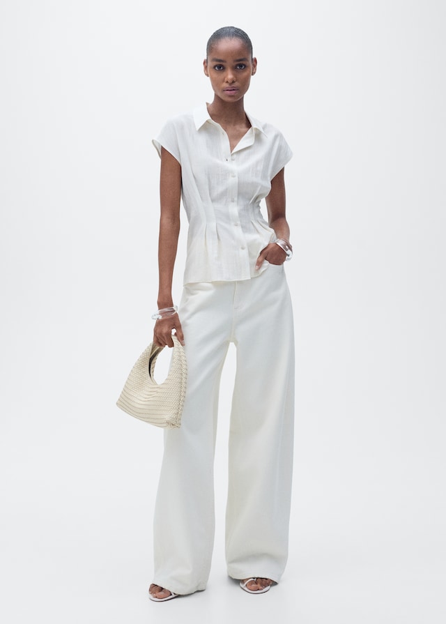 Mango Kurzärmliges Hemd Mit Abnähern