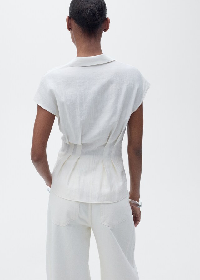 Mango Kurzärmliges Hemd Mit Abnähern