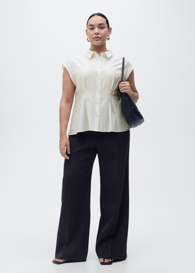 Mango Kurzärmliges Hemd Mit Abnähern