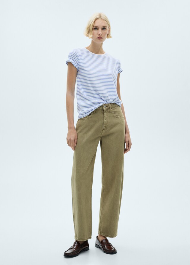 Mango Kurzärmliges Streifen-T-Shirt