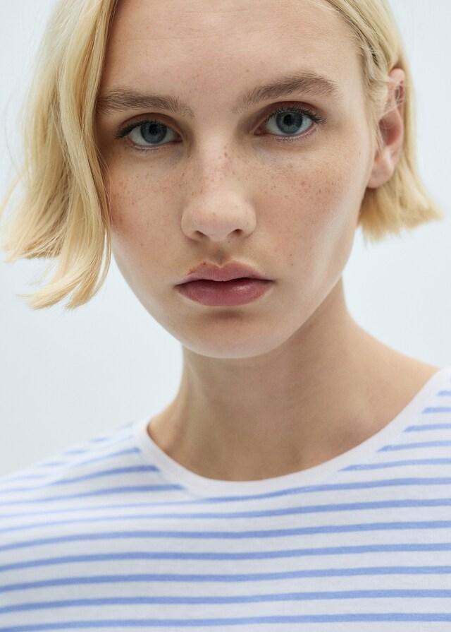 Mango Kurzärmliges Streifen-T-Shirt