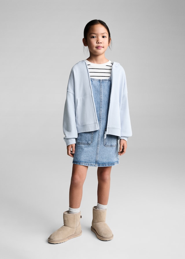 Mango Kurzer Jeans-Latzrock