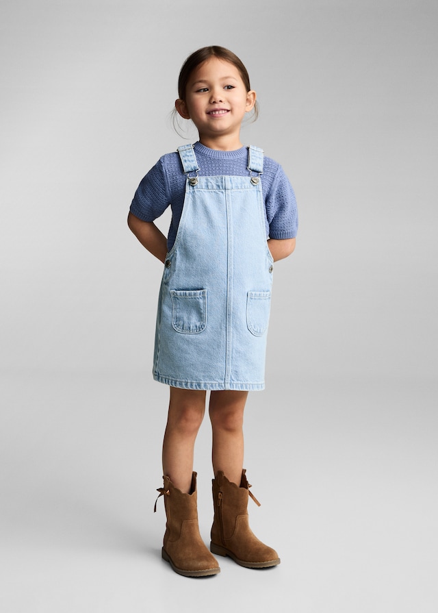 Mango Kurzer Jeans-Latzrock