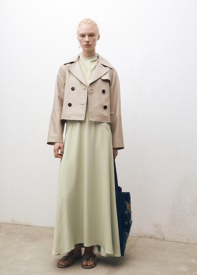 Mango Kurzer Leder-Trenchcoat