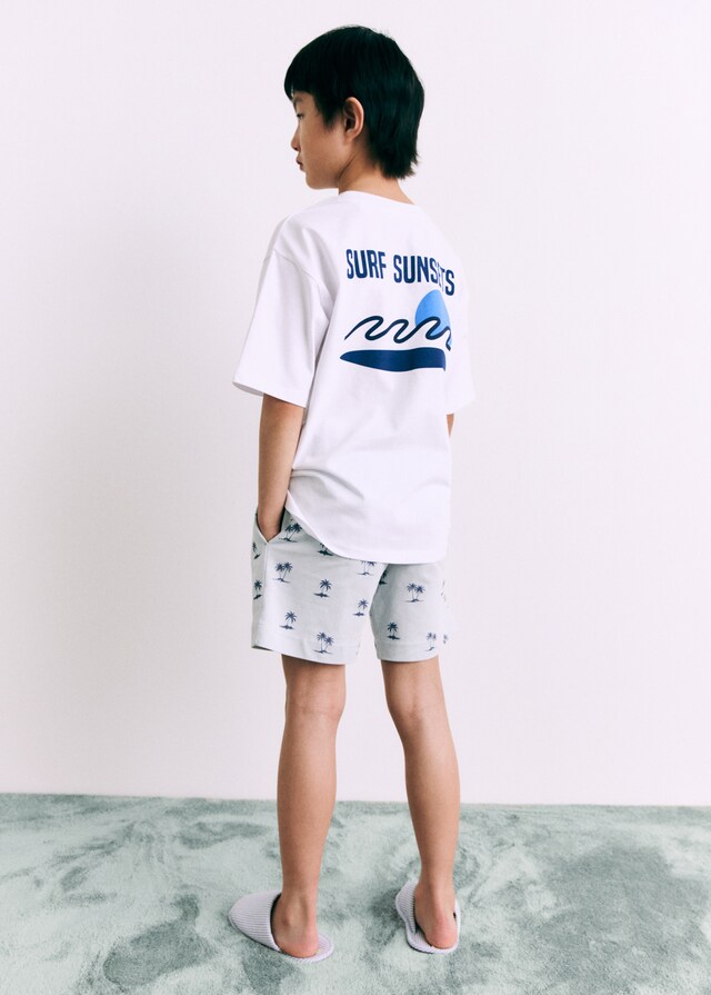 Mango Kurzer Pijama mit Surf-Motiv