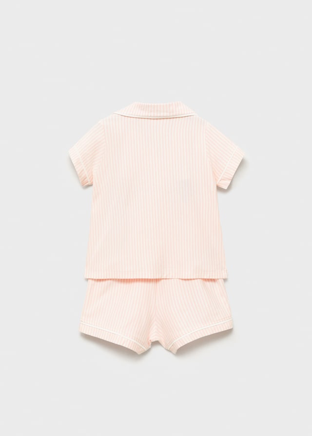 Mango Kurzer Streifen-Pyjama Aus Baumwolle