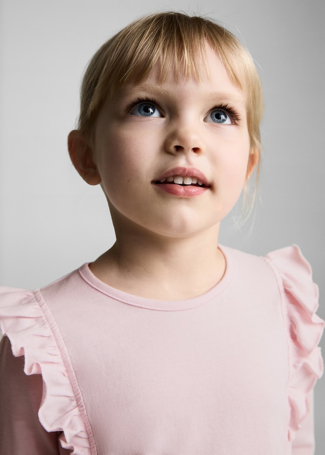 Mango Langärmlies T-Shirt Mit Rüschen