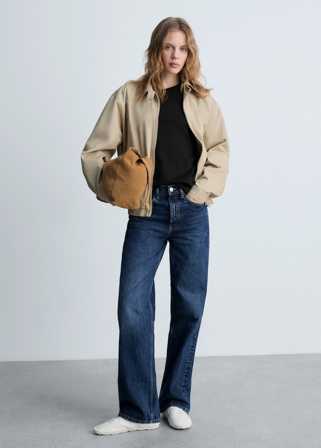 Mango Langärmliges Baumwoll-T-Shirt