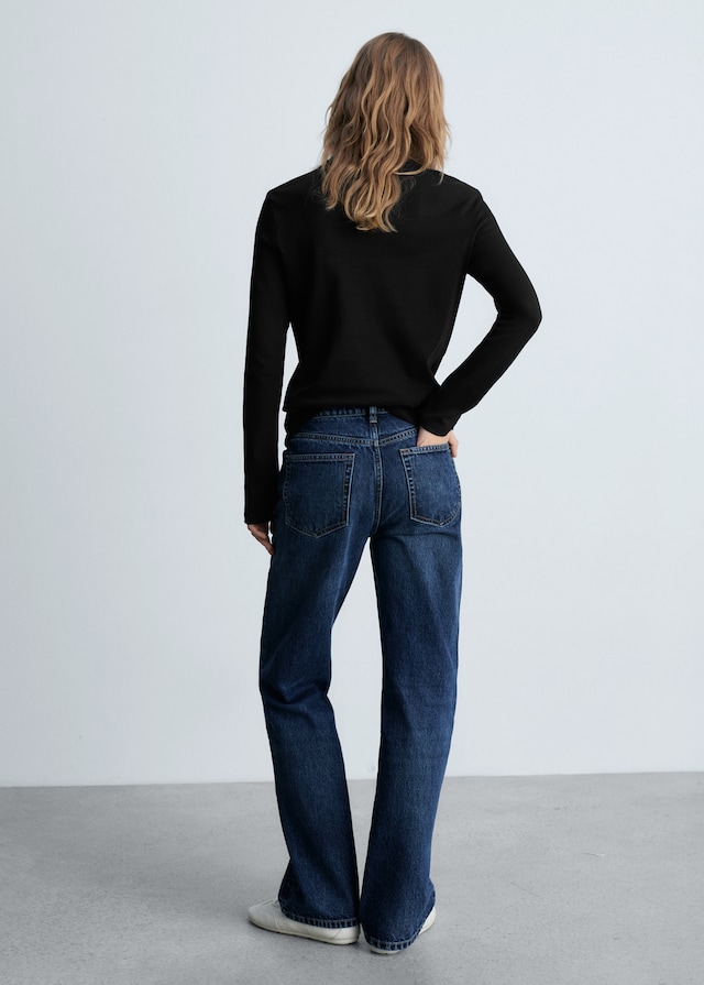 Mango Langärmliges Baumwoll-T-Shirt