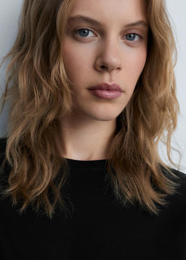 Mango Langärmliges Baumwoll-T-Shirt