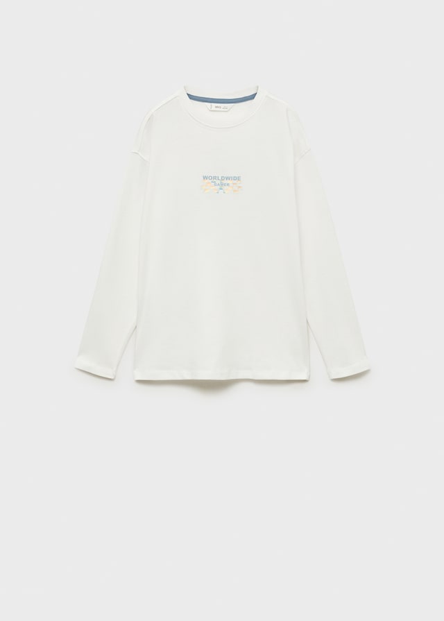 Mango Langärmliges Print-T-Shirt