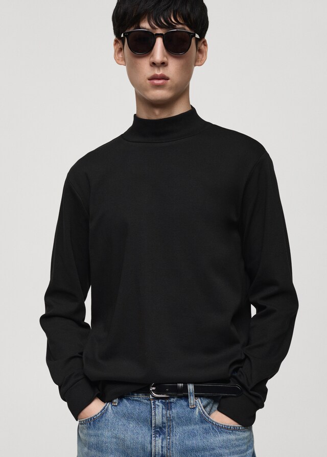 Mango Langärmliges T-Shirt mit halbhohem Kragen