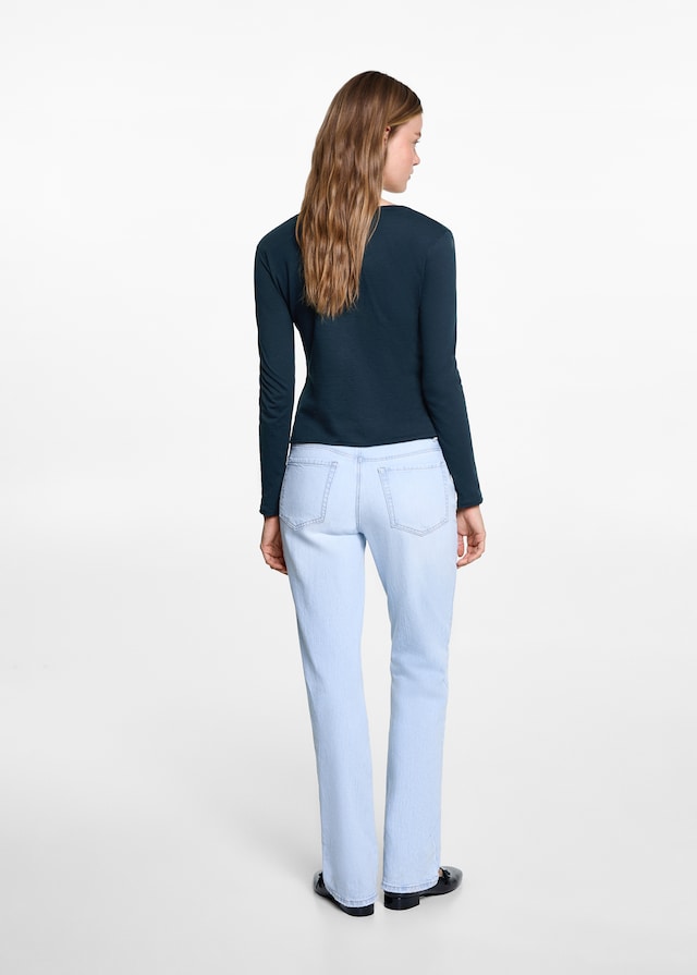 Mango Langärmliges T-Shirt Mit Knöpfen