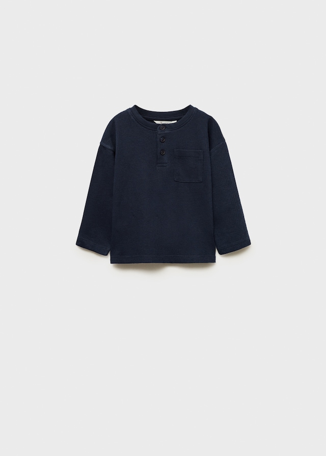 Mango Langärmliges T-Shirt Mit Knöpfen