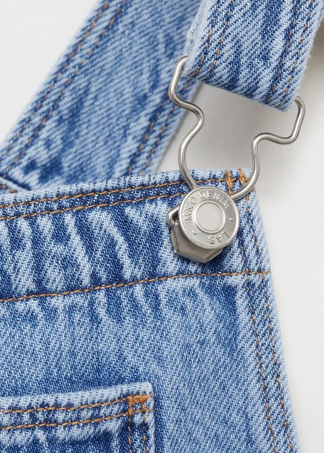 Mango Lange Jeans-Latzhose Mit Tasche