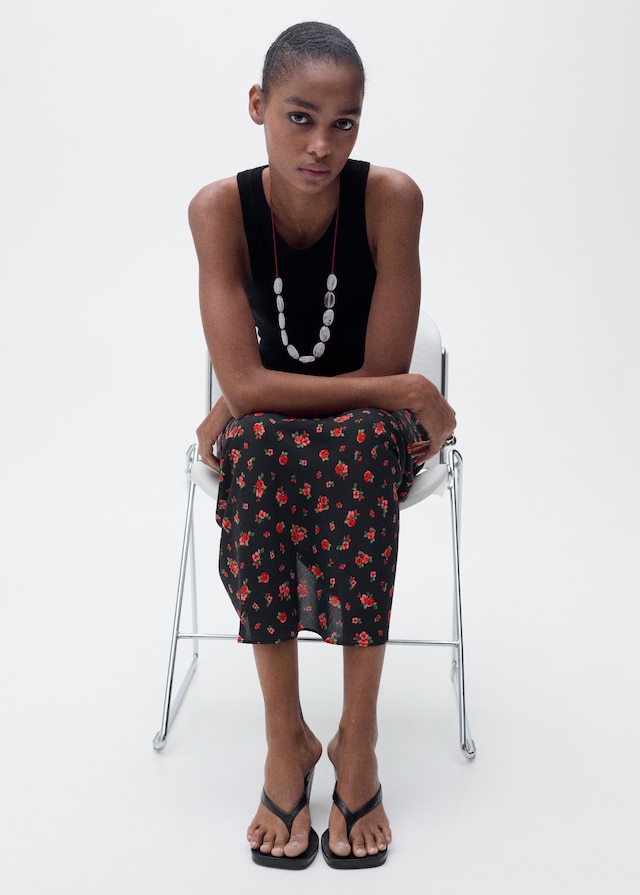 Mango Langer Ausgestellter Rock Mit Blumen