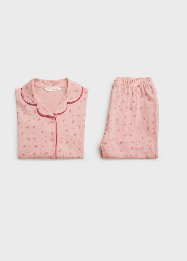 Mango Langer Baumwoll-Pyjama