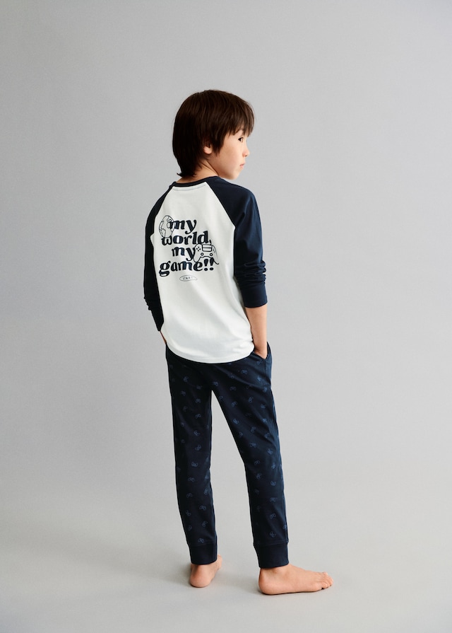 Mango Langer Baumwoll-Pyjama Mit Printmuster