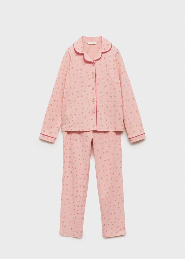 Mango Langer Baumwoll-Pyjama