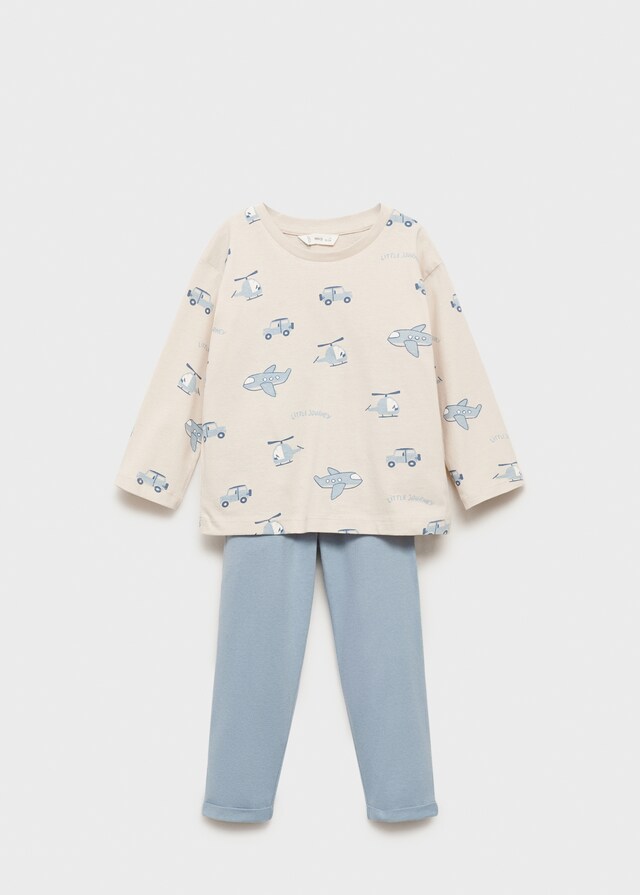 Mango Langer bedruckter Pyjama