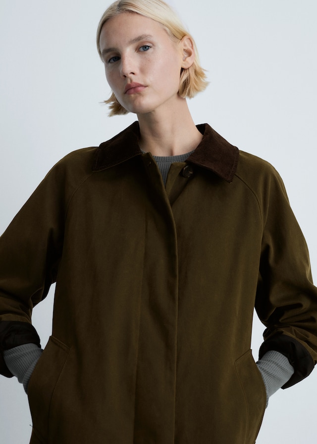 Mango Langer Parka Mit Cordkragen