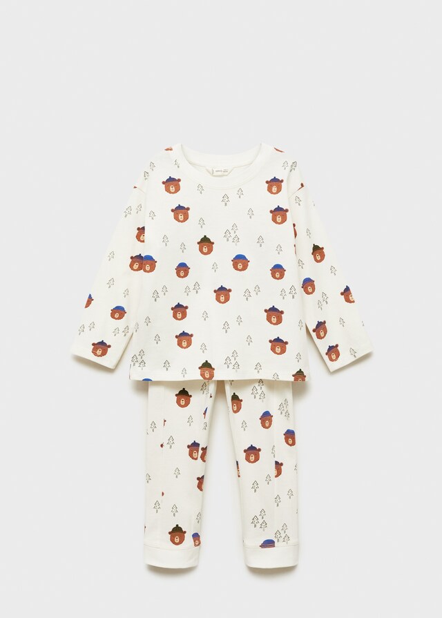 Mango Langer Pyjama mit Weihnachtsmotiv