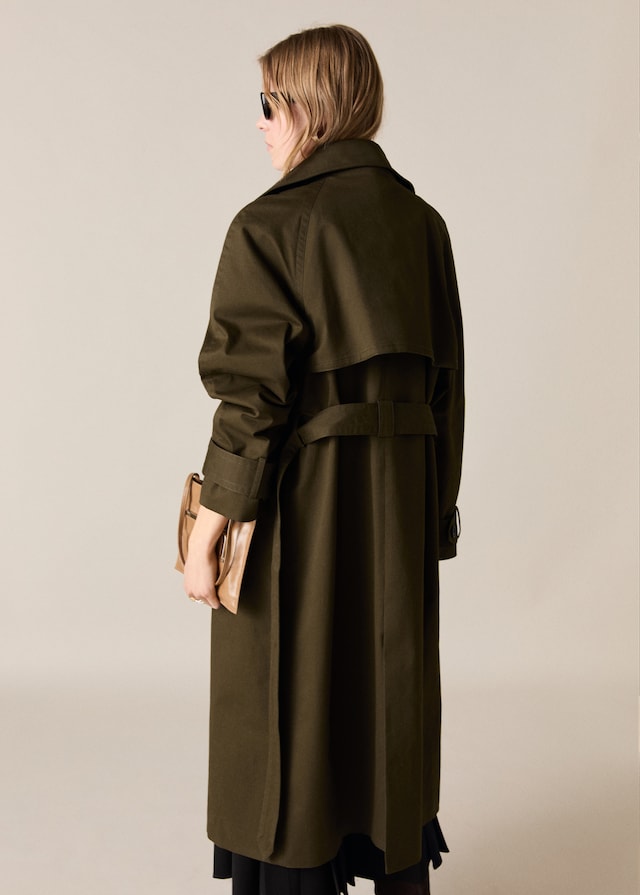 Mango Langer Zweireihiger Trenchcoat