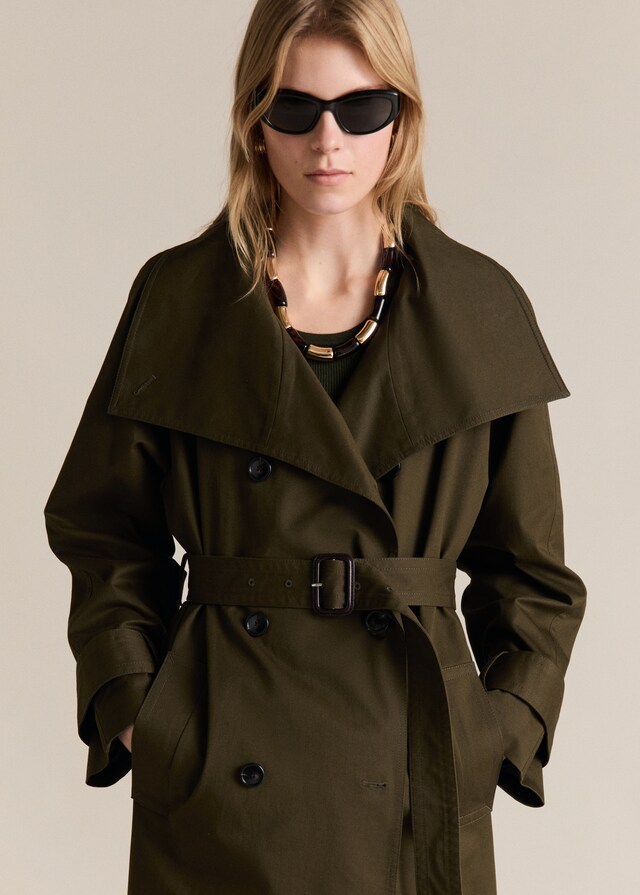 Mango Langer zweireihiger Trenchcoat
