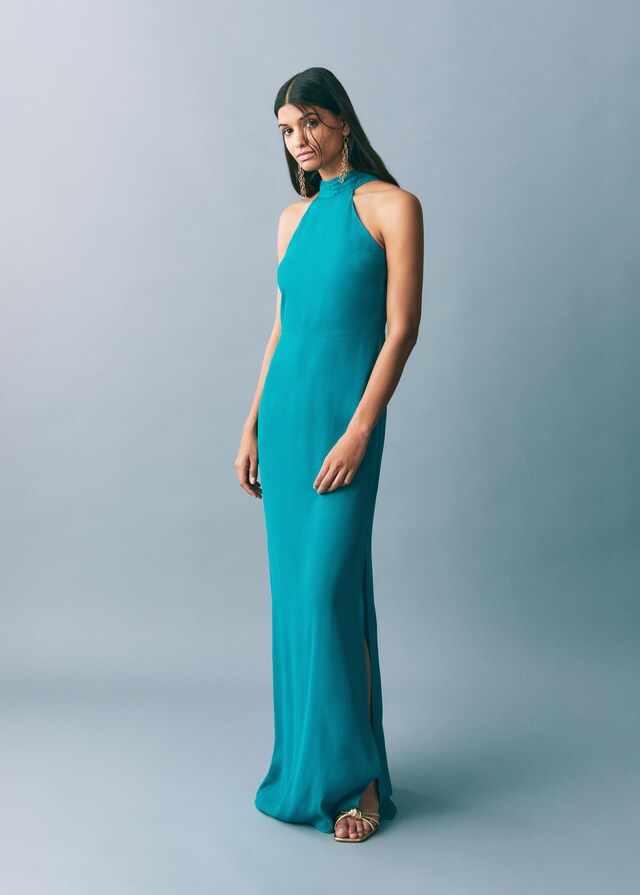 Mango Langes Neckholderkleid