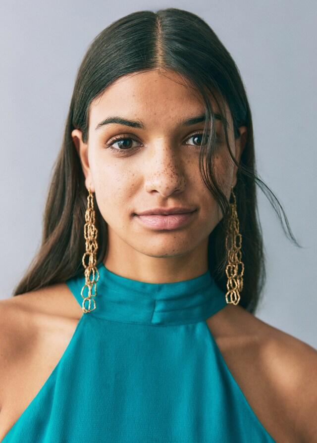 Mango Langes Neckholderkleid