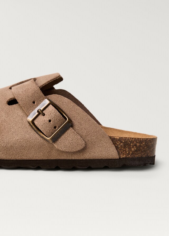 Mango Leder-Clogs Mit Schnalle