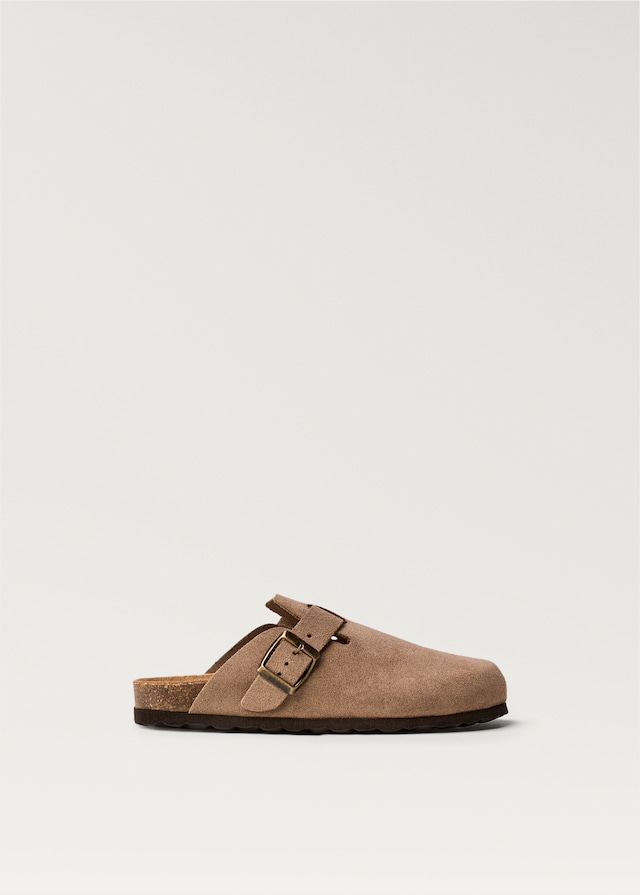 Mango Leder-Clogs Mit Schnalle