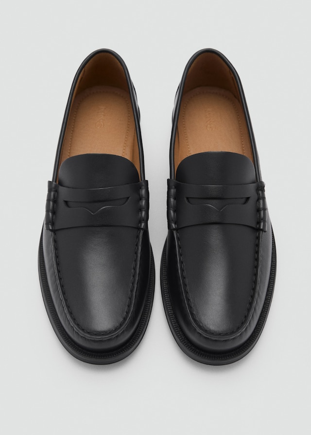 Mango Leder-Mokassins Mit Maskendetail