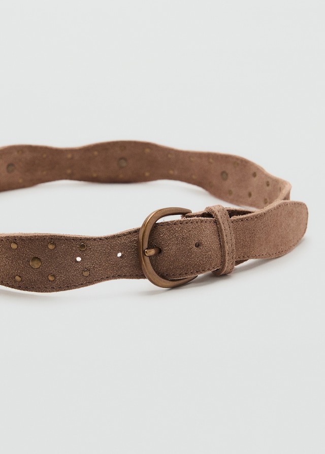 Mango Ledergürtel Mit Nieten