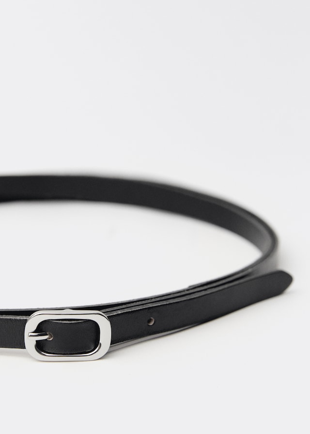 Mango Ledergürtel Mit Ovalförmiger Schnalle