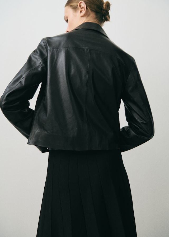 Mango Lederjacke Mit Knöpfen