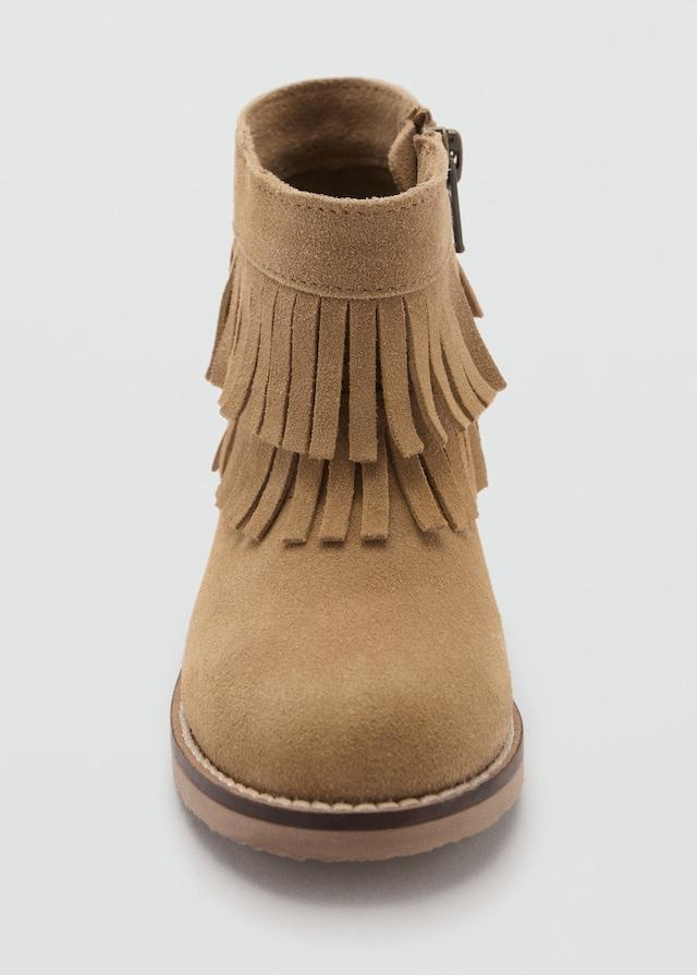 Mango Lederstiefelette Mit Fransen