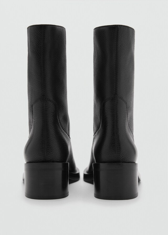 Mango Lederstiefelette Mit Karrée-Spitze