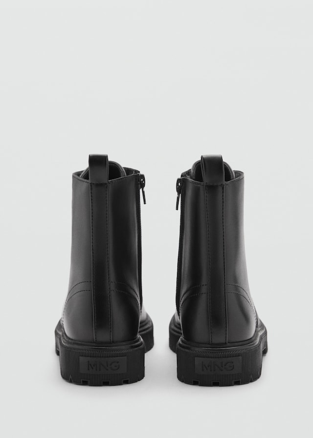 Mango Lederstiefelette Mit Schnürsenkeln